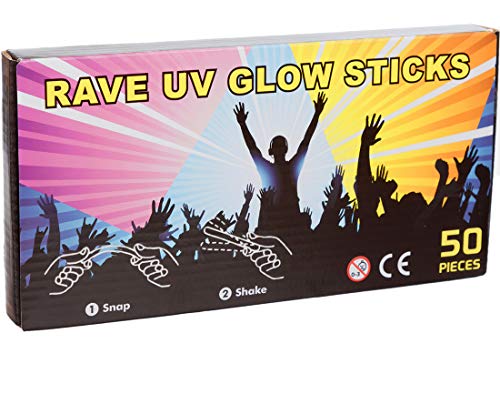 Redstar Fancy Dress - Pack de 50 palitos Fluorescentes con 50 Conectores - 20 cm