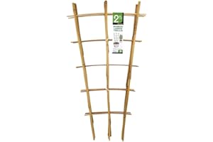Mininfa Natural Bamboo Trellis, 2FT Garden Ladder Trellis, Plant Trellis for Climbing Plants, Vegetables, Pots - 3 Pack