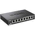 D-Link DES-108 Switch 8 Ports Ethernet Metallique 10/100mbps - Idéal Partage de Connexion et Mise en Réseau Small/Home Office