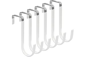 FYY 6 ganchos para colgar sobre la puerta, ganchos de goma para evitar arañazos, ganchos organizadores resistentes para sala de estar, baño, dormitorio, cocina, colgar ropa, toallas, sombreros,