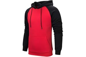MANLUODANNI Men's Pullover Hoodies Hooded Sweatshirt Patchwork Top Casual Hoody with Kangaroo Pocket