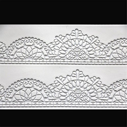 39,8 x 20 cm weiß- und Fondant Silikon Spitze Backen Matte Blumen Muster Silikon Form Pad für Kuchen dekorieren Tools Backpinsel, Backform - 4