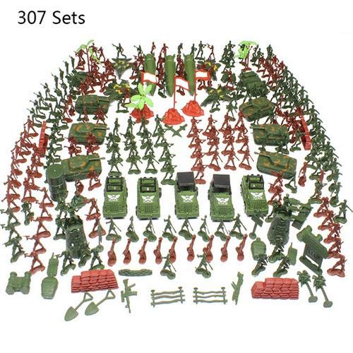 SH-Flying 307 En Plastique Jouet Soldats, Jouets Soldats Armée Jouets Pour Garçons Traditionnel En Plastique Vert Pour L'armée Militaire Jeux de Guerre Armée Jeu De Combat Jouets Soldat Ensemble En