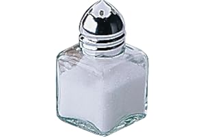 Olympia Mini salière ou poivrière room service (lot de 12), transparent, verre avec dessus chromés, petite taille : 50 (H) x 30 (L) x 30 (P) mm, salières et poivrières pour service en chambre, CE328