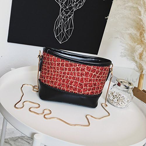 YQOOY Casual Handbag Messenger bag Super Fire Women'S Bags New Tide Bone Chain Sequins Stray Bag Shoulder Messenger Bag