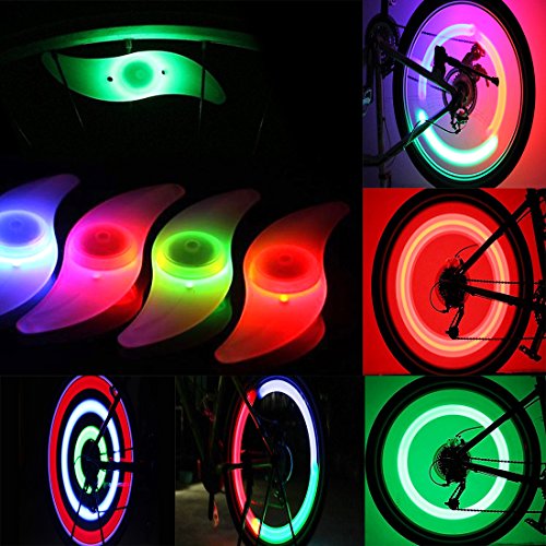Goldfox® 4x Fahrrad Rad LED Speichen Licht Lampe Blinker Spoke Beleuchtung Rot Gelb Grün Mehrfarbig