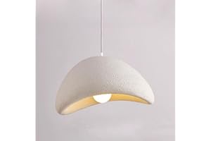 TOKTOP Lustre Luminaire Ciment, Vintage Créativité Décoration Suspension, E27 Blanc Plafonnier Éclairage de Plafond Pour Salon Salle à Manger Chambre, 30CM