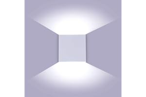 Glighone LED Wall Lights Indoor Up Down Wall Lamp Dimmable Modern Wall Wash Light 10W Aluminum LED Sconce Wall Lighting Fixture for Bedroom Living Room Balcony Hallway Corridor, Cool White