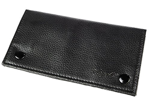 Angelo 861360 Feinschnittbeutel, schwarz, Kunstleder für Doppelheftchen, 10 x 10 x 10 cm