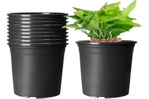 KAHEIGN 10 st blomkrukor i plast, 16 cm tjocka växtkrukor växtbehållare inomhus trädgårdskruka