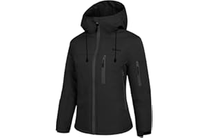 GEMYSE Women's Ski Jacket with Integrated Shoulder Straps Warm Winter Jacket Waterproof Windproof and Breathable Snow Jacket for Outdoor Activities