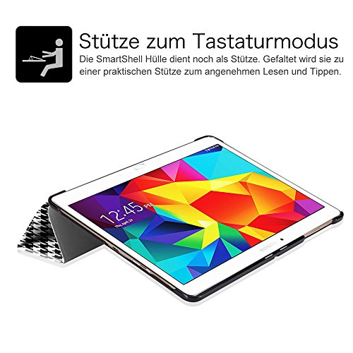 Fintie Samsung Galaxy Tab S 10.5 Hülle Case – Ultra Schlank superleicht Ständer Smart Shell Cover Schutzhülle Etui Tasche mit Auto Schlaf / Wach Funktion für Samsung Galaxy Tab S 10.5 T800 T805 (10,5 Zoll) Tablet-PC, Houndstooth Schwarz - 9