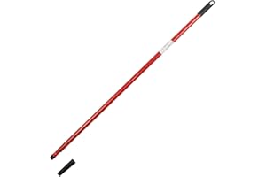 FÜNDIG Metallteleskopstiel mit separaten Konus rot lackiert, deutsches Gewinde von 118 auf 200 cm ausziehbar - für Kehrbesen Besen Industriebesen Straßenbesen