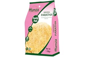 veenas Humza Original Paratha Family Pack | Frozen 20 Pieces | Frozen South Asian Flatbread | Soft Texture | Flaky Layers | Indian Origin | 1600G