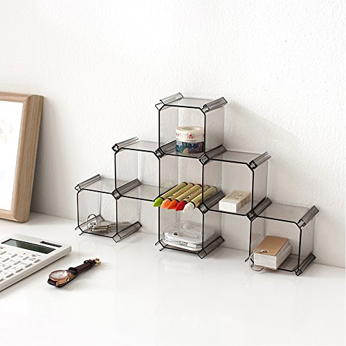 Warrah Verstellbarer Set von 6 Boxen Organizer Schubladen Trennwand für Kleidung Socken BHS und mehr. Schwarz - 3
