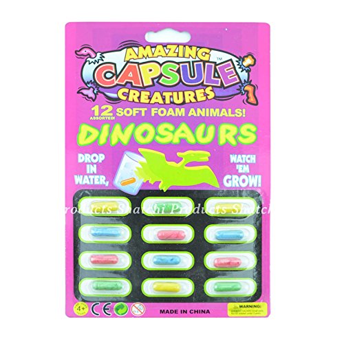 Gifts 4 All Occasions Limited Shatchi Lot de 12 capsules en mousse souple Dianosaurs assorties