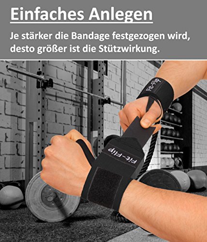 3er-Set | 2x Profi Handgelenk Bandagen + inkl. 1x Spothandtuch | Wrist Wraps in 9 Farben, Handgelenkstütze in Premium Qualität für den robusten Einsatz für Kraftsport und Bodybuilding - 4