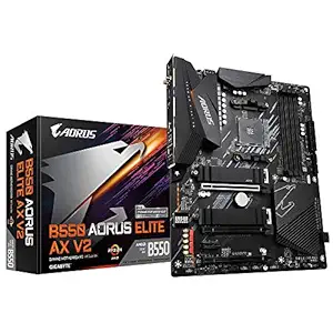 GIGABYTE AMD B550 AORUS Elite AX V2 Motherboard with 12+2 Phases Digital Twin Power Design, Enlarged Surface Heatsinks, Dual PCIe 4.0/3.0 x4 M.2 with Dual Thermal Guards, Front USB Type-C,