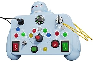 NIWWIN Tablica nocna LED, zabawki Montessori dla dzieci w wieku od 1 do 3 lat, tablica sensoryczna dla dzieci, zabawki z włącznikami światła, zabawki do rozwoju intelektualnego. (niebieski)