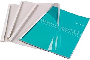 Fellowes 53152 Standard - Pack de 100 Couvertures de reliure pré-encollées 3 mm A4 face PVC dos brillant 150 microns + 200g - Blanc