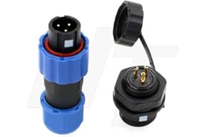 HangTon SD13 Prise Panneau 3 Broches Aviation Circulaire Étanche IP68 Connecteur Plastique Mâle Femelle 5A 250V pour Système d'alimentation Extérieur