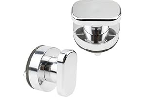 LbsAMP 2PCS Suction Cup Door Handle Shower Door Knob Glass Door Handles with Strong Suction Cup for Glass Door Drawer Cabinet Wardrobe Refrigerator Door Balcony Doors (Silver)