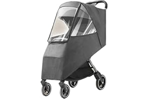 AHDMR Universelle Habillage Pluie pour Poussette Bébé Housse de Pluie Poussette Canne en Lin Imperméable Habit de Pluie Landau Coupe-vent Anti-froid Bâche Pluie Anti-poussière avec Sac de Rangement,Gris