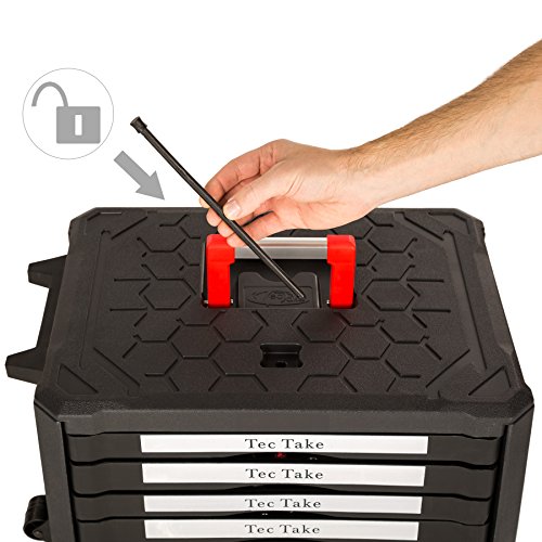 TecTake 200 teiliger Werkzeugkoffer mit 4 Schubladen mit Werkzeug bestückt - 8