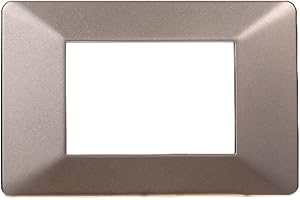 ZOREI Placca Compatibile Con Vimar Plana (3 Moduli / Posti, Bronzo)