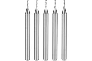 sourcing map 5PCS 1/8" Shank 0.8mm x 3mm Carbure Fraisage Cutter CNC Router Bits 2 Flûte traversière