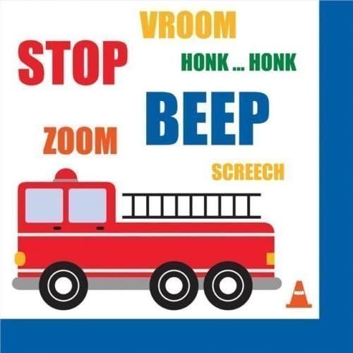 Traffic Jam Party Paper Lunch Napkins x 16