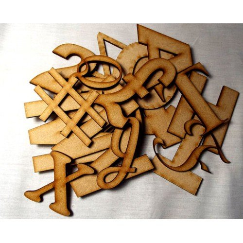 4 x 25mm (1 inch) high MDF Letters and numbers in font of your choosing