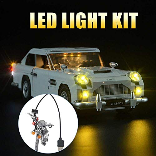 Preisvergleich Produktbild LED Beleuchtung Licht-Set für Lego 10262 Aston Martin DB5 James Bond Licht Ziegel Spielzeug LED Beleuchtung DIY Leuchtende Bausteine Zubehör (Modell Nicht Enthalten)