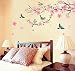 Pink Peach Blossom Flowers Wall Decal Home Sticker Paper Removable Living Dinning Room Bedroom Kitchen Art Picture Murals DIY Stick Girls Boys Kids Nursery Baby Playroom Decoration