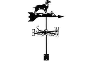 ANCNA-U Weathervane Dog Ornament Wind Vane Animal Metal Roof Garden Direction Sign Weathercock Outdoor Farmhouse Decorative Wind Measuring Tool Directional Indication, Field Spaniel