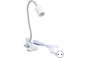 YWBL-WH Oprawka do Książki, Oprawy Oświetleniowe LED E27/E26 z Gęsią Szyją i Zaciskiem Mini Lampka na Biurko Przenośna Gęsia Szyja do żelu na Zewnątrz, Oświetlenie Biurowe(EU)