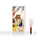 Produktbild Türtapete selbstklebend 91x211 cm PREMIUM PLUS Tür Fototapete Türposter Türpanel Foto Tapete Bild - DISNEY Die Schöne & das Biest Belle Biest Mädchen Uhr Kerze - no. 775