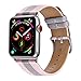 Produktbild Happysdh Armband für Apple Watch Series 4/3/2/1 42mm, Smartwatch Zubehör Rindsleder Uhrenarmband Ersatzarmband Armbänder Smartwatch für Männer Frauen
