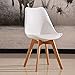 Produktbild ChuanHan Einfache Tulpe Rückenlehne Tisch und Stuhl Mode Büro Freizeit Rezeption Sprechen Kunststoff Stuhl Nordic Stuhl, Weiß, 43 * 48 * 82cm