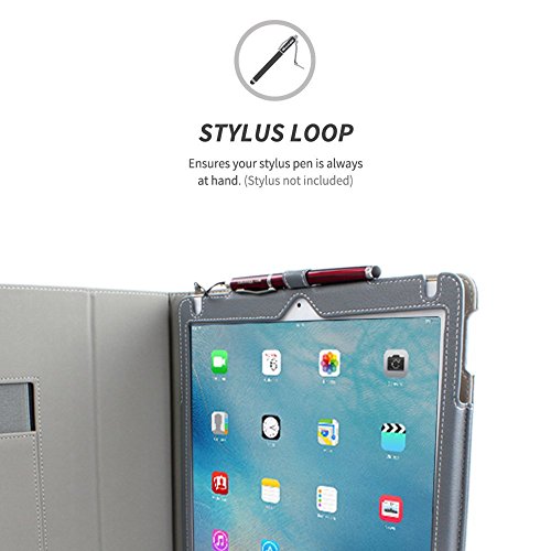 iPad Pro 12.9 (2017) Hülle Grau, Snugg Leder iPad Pro 12.9 (2017) Schutz Klapphülle Case Cover [Lebenslange Garantie] mit Ständer für Apple iPad Pro 12.9 (2017) - 8