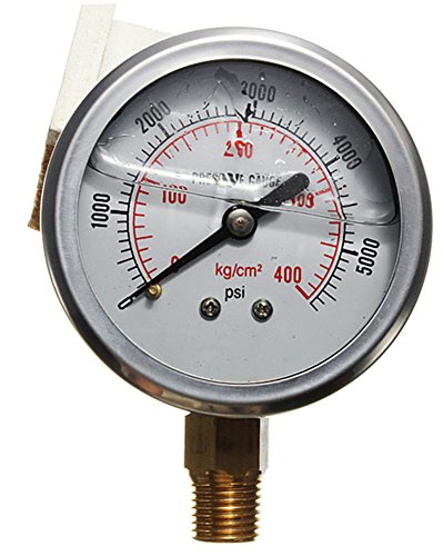 Preisvergleich Produktbild SaySure - Hydraulic Liquid Filled Pressure Gauge 0-5000 PSI