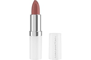 ‎MANHATTAN Manhattan Lasting Perfection Satin Lipstick 230 Hip Hazelnut, Lippenstift für intensive, langanhaltende Farbe und feuchtigkeitsspendende Pflege