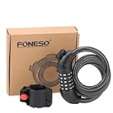 Bike Lock,Foneso Security Cable Lock Combination Best for Bicycle Outdoors