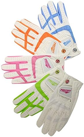 PRECEPT LADIES PERFORMANCE ALL WEATHER GOLF GLOVE. LARGE. WHITE / GREEN.