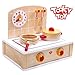 Produktbild Tooky Toy Spielzeug Herd mit Kochplatten, Topf, Pfanne, Kochlöffel und kleiner Wanduhr - Spielküche als perfekte Vorbereitung für Kinder - ab 36 Monaten - ca. 30 x 23 x 26 cm
