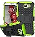 Produktbild Schutzhülle Für LG K4/K120E Hülle Grün,Rüstung Serie Hohe Qualität Schutzhülle Muster Anti-Scratch und Anti-Schock stoßfest Stoßdämpfend Schutz Handy Hülle Case Back Cover Tasche mit Ständer