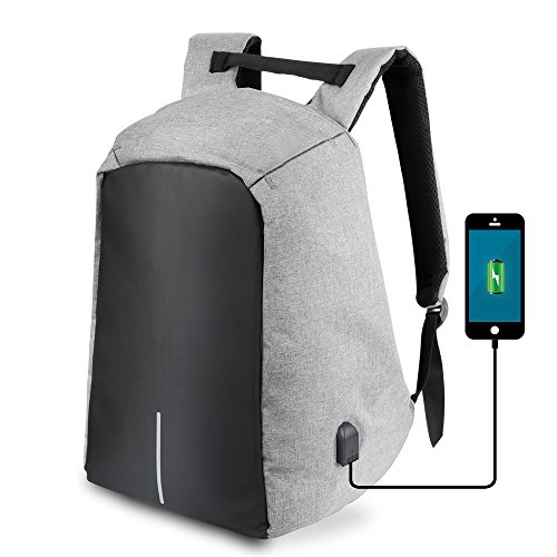 Gesch  ft Laptop Rucksack mit USB Lade-Schnittstelle  Yunplus Anti-Diebstahl Rei  verschluss Leicht Reise Daypack College Tasche mit Verstecktem Fach 
