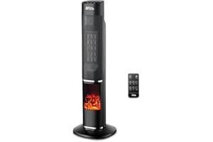 WARM TECH Radiateur céramique oscillant 2000W avec effet flamme