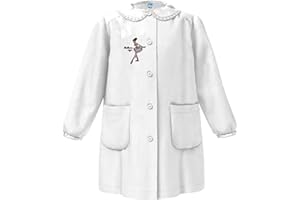 siggi Grembiule Scuola ELEMENTARE Bambina Senza Ricamo in Cotone con Bottoni O Zip nei Colori Bianco E Bluette - Linea Happy School