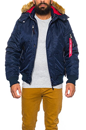 Herren Bomberjacke Winterjacke - mehrere Farben ID459, Gre:XL;Farbe:Blau